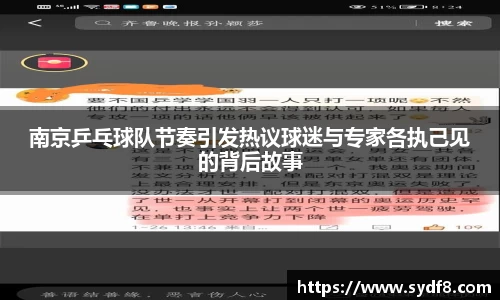 南京乒乓球队节奏引发热议球迷与专家各执己见的背后故事
